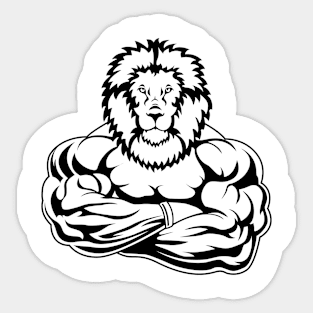 Lion bodybuilder Sticker